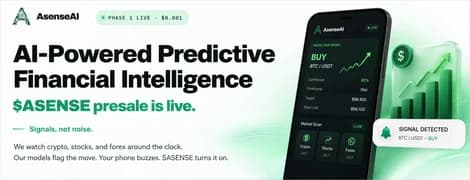 AsenseAI — AI-powered predictive financial intelligence. $ASENSE presale is live.